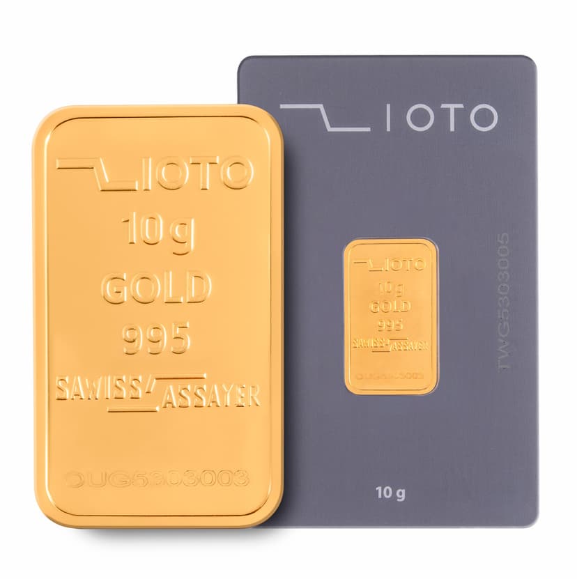 خرید آنلاین طلا شمش استاندارد 10 گرمی ۲۴ عیار زیوتو (معادل 13.267 گرم طلای 18 عیار)